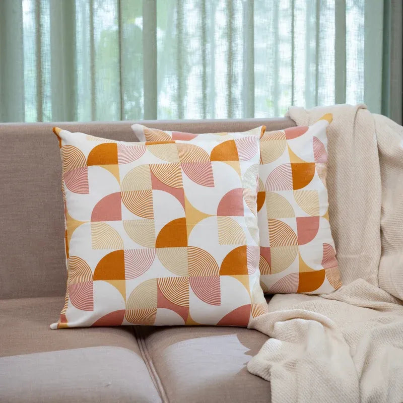 Oak & Lily Rust Abstract Cotton Cushion Cover | 100% Pure Cotton | Soft, Durable & Washable | European Quality