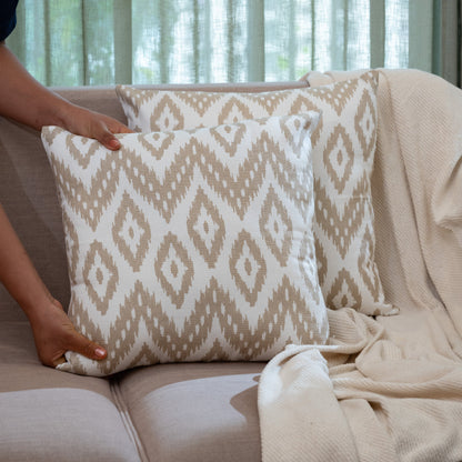 Oak & Lily Ivory Cotton Cushion Cover | 100% Pure Cotton | Soft, Durable & Washable | European Quality