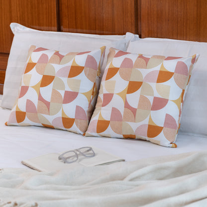 Oak & Lily Rust Abstract Cotton Cushion Cover | 100% Pure Cotton | Soft, Durable & Washable | European Quality