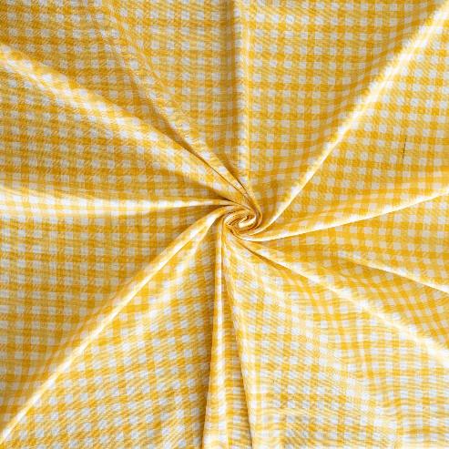 Oak & Lily Table Cloth – Yellow & White Check Print | 100% Cotton | Anti-Slip | Premium European Quality