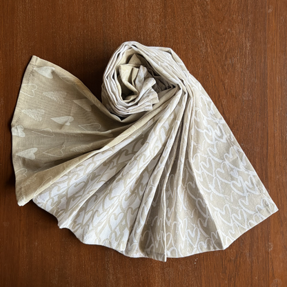 Ivory & Beige Heart Print Kitchen Napkins | Set of 3