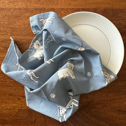 Oak & Lily Kitchen Towels – Dog Prints | Set of 3 | 100% Cotton | European Quality | Super Absorbent & Anti-Bacterial