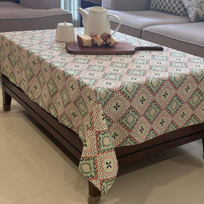 Oak & Lily Table Cloth – Multicolour Ethnic Print | 100% Cotton | Anti-Slip | Premium European Quality
