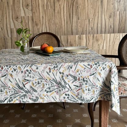 Oak & Lily Table Cloth – Colourful Multi Floral Print | 100% Cotton | Anti-Slip | Premium European Quality