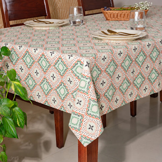 Oak & Lily Table Cloth – Multicolour Ethnic Print | 100% Cotton | Anti-Slip | Premium European Quality