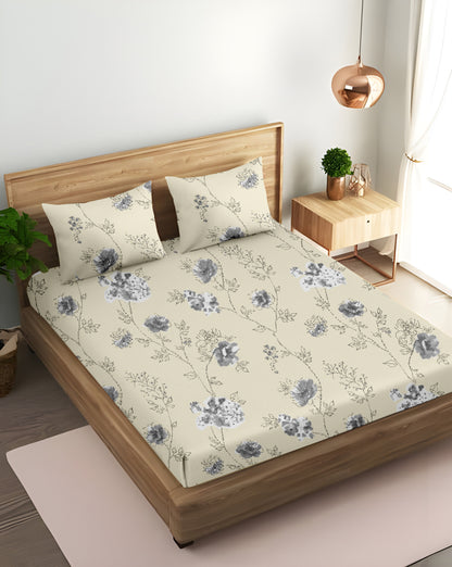 Oak & Lily King Size Bedsheet in Floral Whim Print | 210 TC | 100% Cotton | Premium European Quality | Soft, Breathable & Washable