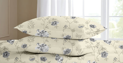 Oak & Lily King Size Bedsheet in Floral Whim Print | 210 TC | 100% Cotton | Premium European Quality | Soft, Breathable & Washable