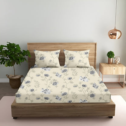 Oak & Lily King Size Bedsheet in Floral Whim Print | 210 TC | 100% Cotton | Premium European Quality | Soft, Breathable & Washable
