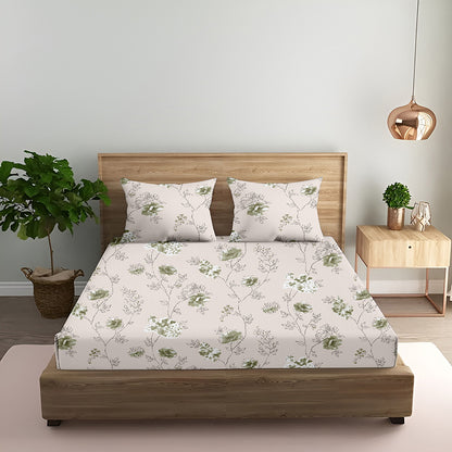 Oak & Lily King Size Bedsheet in Floral Whim Print | 210 TC | 100% Cotton | Premium European Quality | Soft, Breathable & Washable