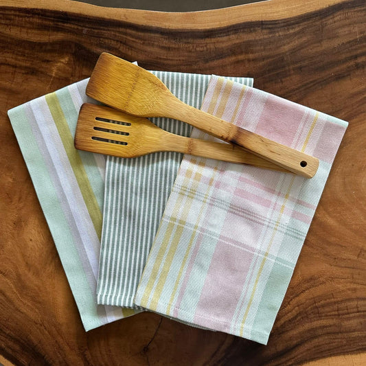 Oak & Lily Kitchen Towels – Multicolour Geometric Patterns | Set of 3 | 100% Cotton | European Quality | Super Absorbent & Anti-Bacterial