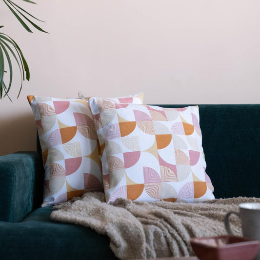 Oak & Lily Rust Abstract Cotton Cushion Cover | 100% Pure Cotton | Soft, Durable & Washable | European Quality