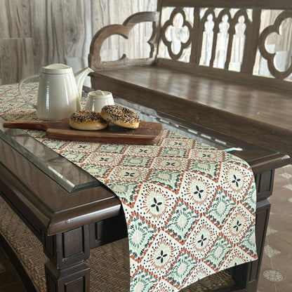 Oak & Lily Centre Table Runner – Multicolour Ethnic Print | 100% Cotton | Premium European Quality