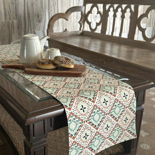 Oak & Lily Centre Table Runner – Multicolour Ethnic Print | 100% Cotton | Premium European Quality