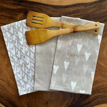 Oak & Lily Kitchen Towels – Ivory Beige | Set of 3 | 100% Cotton | European Quality | Super Absorbent & Anti-Bacterial