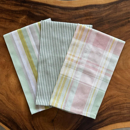 Oak & Lily Kitchen Towels – Multicolour Geometric Patterns | Set of 3 | 100% Cotton | European Quality | Super Absorbent & Anti-Bacterial
