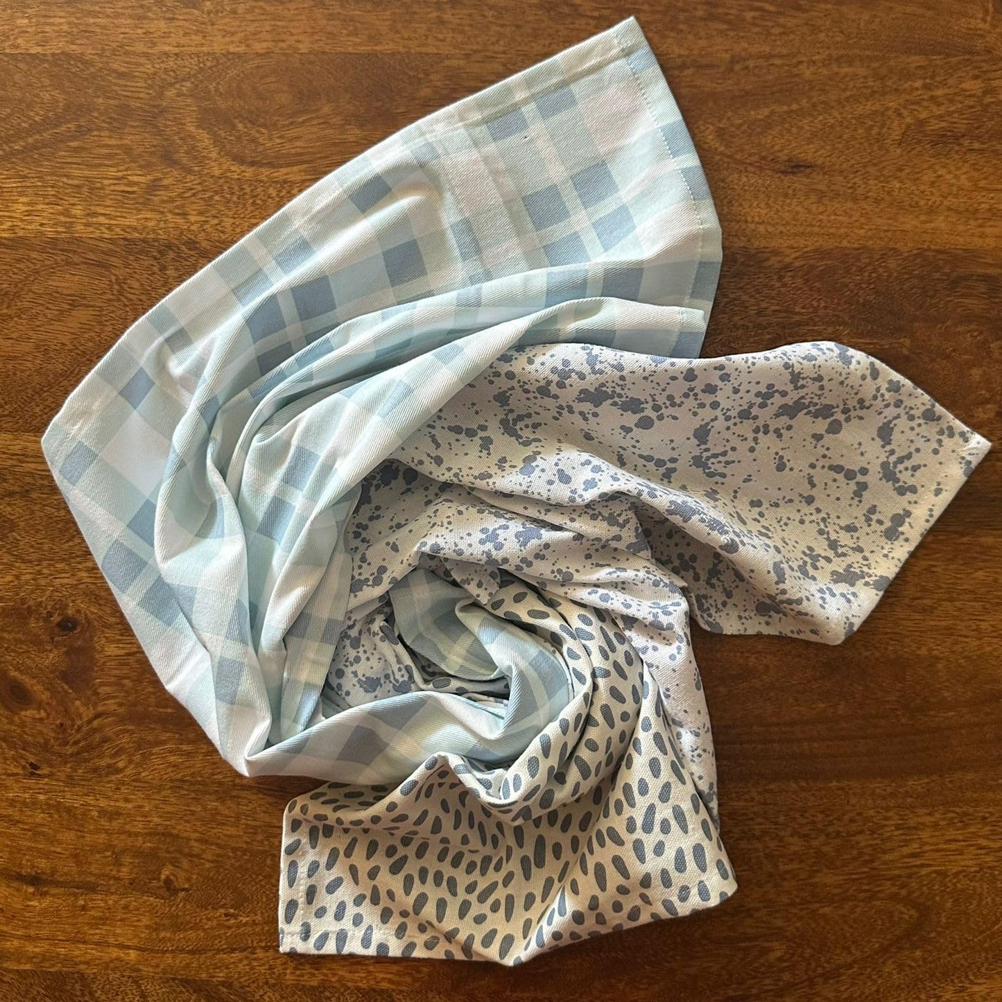 Oak & Lily Kitchen Towels – Blue Stone & Abstract Prints | Set of 3 | 100% Cotton | Super Absorbent | Premium Quality