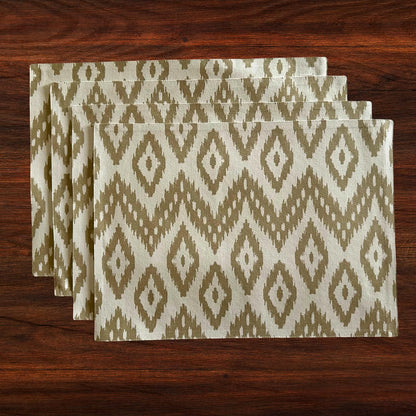 Oak & Lily Placemats – Ikat Print | 100% Cotton | Heat Resistant | Premium European Quality