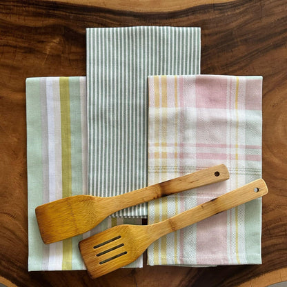 Oak & Lily Kitchen Towels – Multicolour Geometric Patterns | Set of 3 | 100% Cotton | European Quality | Super Absorbent & Anti-Bacterial