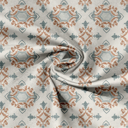 Oak & Lily King Size Bedsheet – Paradise Charm Orange & Blue | 210 TC | 100% Cotton | 2 Pillow Covers | Soft, Washable, Premium European Quality