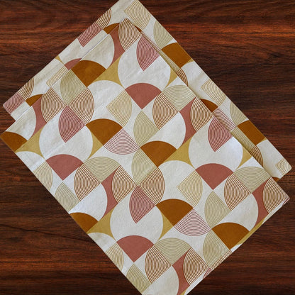Oak & Lily Placemats – Rust Abstract Print | 100% Cotton | Heat Resistant | Premium European Quality