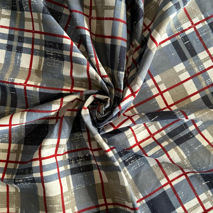 Oak & Lily Table Cloth – Elegant Blue Check Print | 100% Cotton | Anti-Slip | Premium European Quality | Washable Centre Table Cover