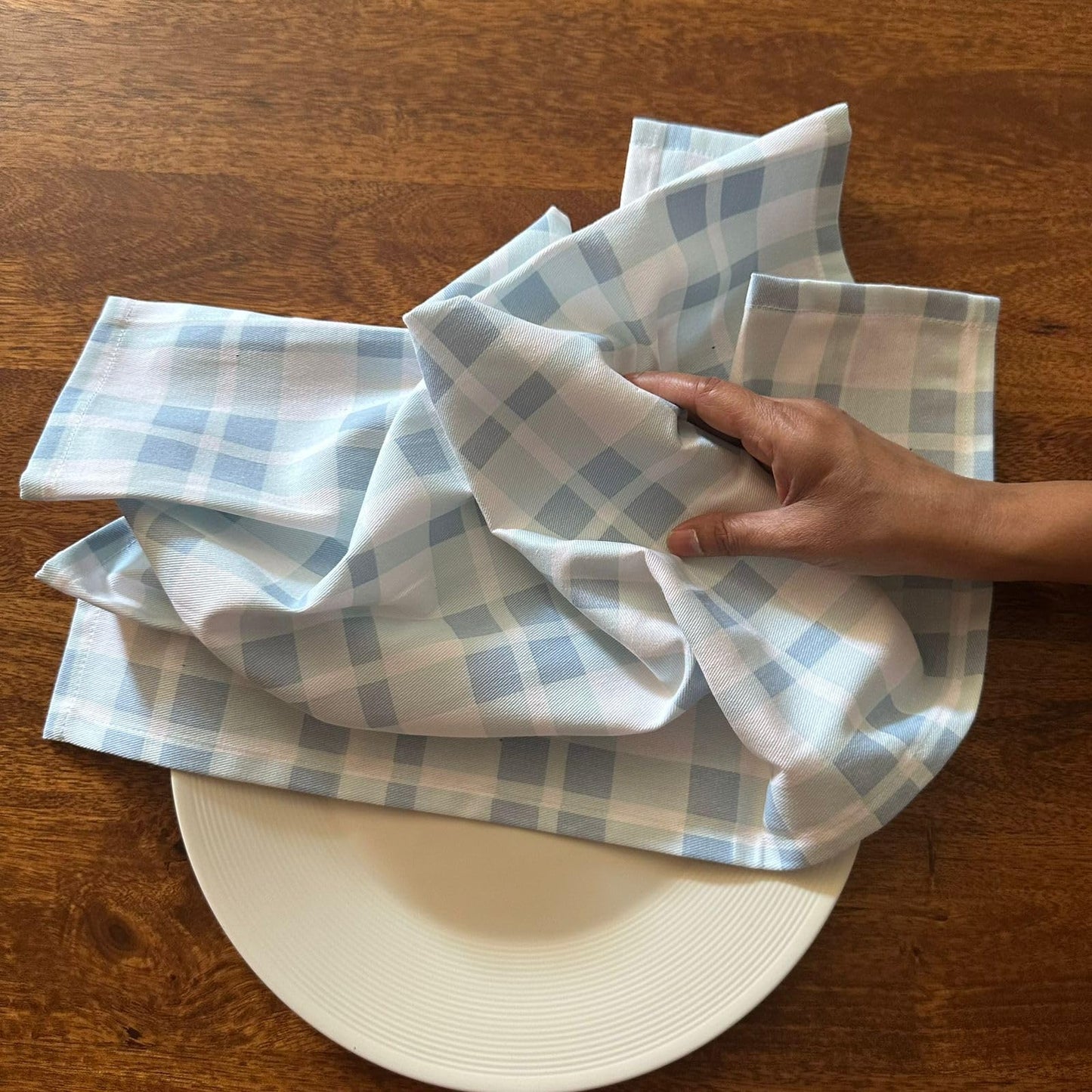 Oak & Lily Kitchen Towels – Blue Stone & Abstract Prints | Set of 3 | 100% Cotton | Super Absorbent | Premium Quality