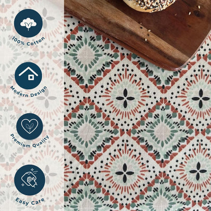 Oak & Lily Centre Table Runner – Multicolour Ethnic Print | 100% Cotton | Premium European Quality