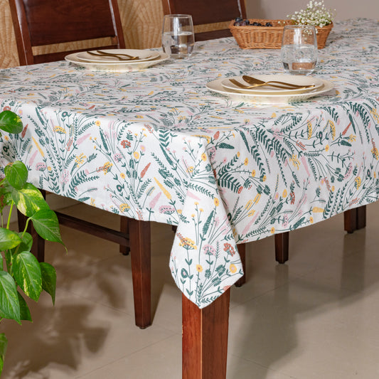Oak & Lily Table Cloth – Colourful Multi Floral Print | 100% Cotton | Anti-Slip | Premium European Quality